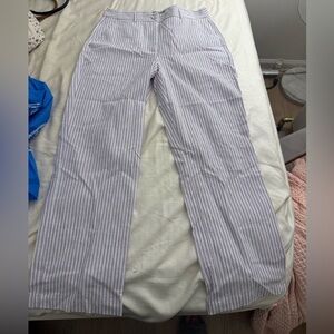 United Colors Of Benetton lilac and White Striped Seersucker Pants